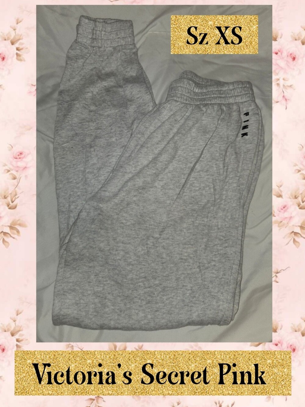 PINK Victoria's Secret Gray Track Joggers - XS